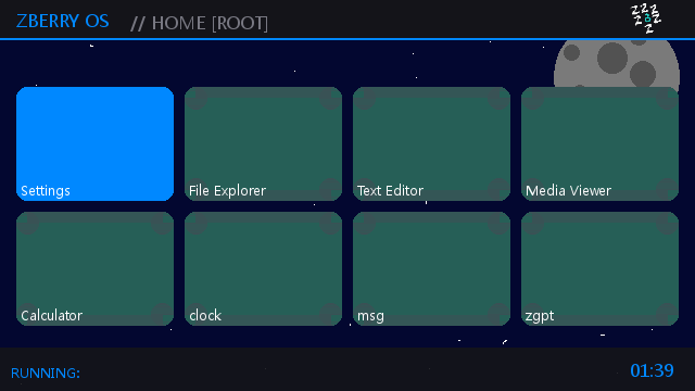 ZBerry OS Home Screen
